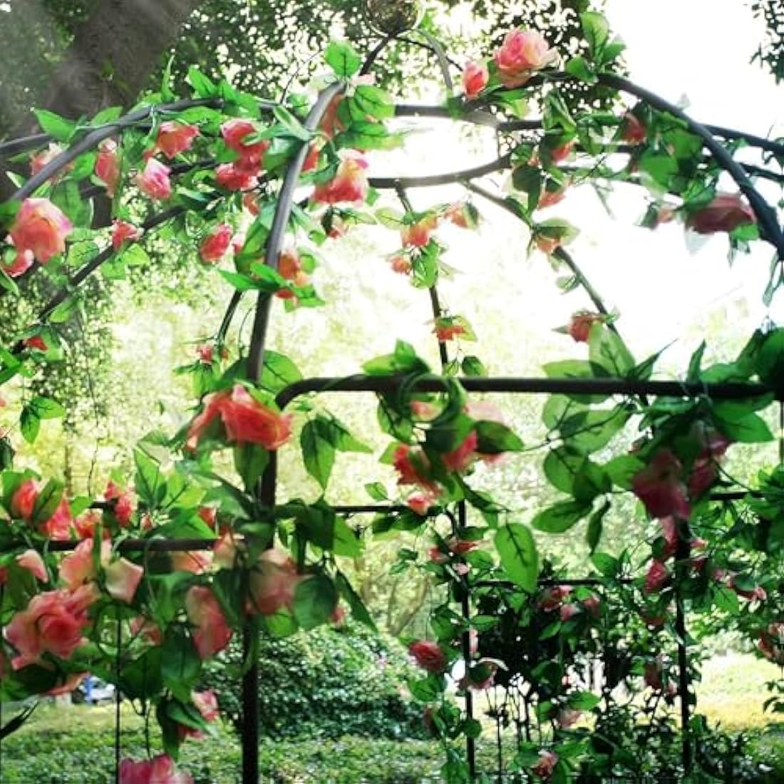 OUTOUR Birdcage Metal Garden Gazebo – Wrought Iron Climbing Plant Arbor