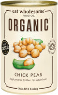 Eat Wholesome Organic Chick Peas – 400g Bulk Pack of 12 Cans