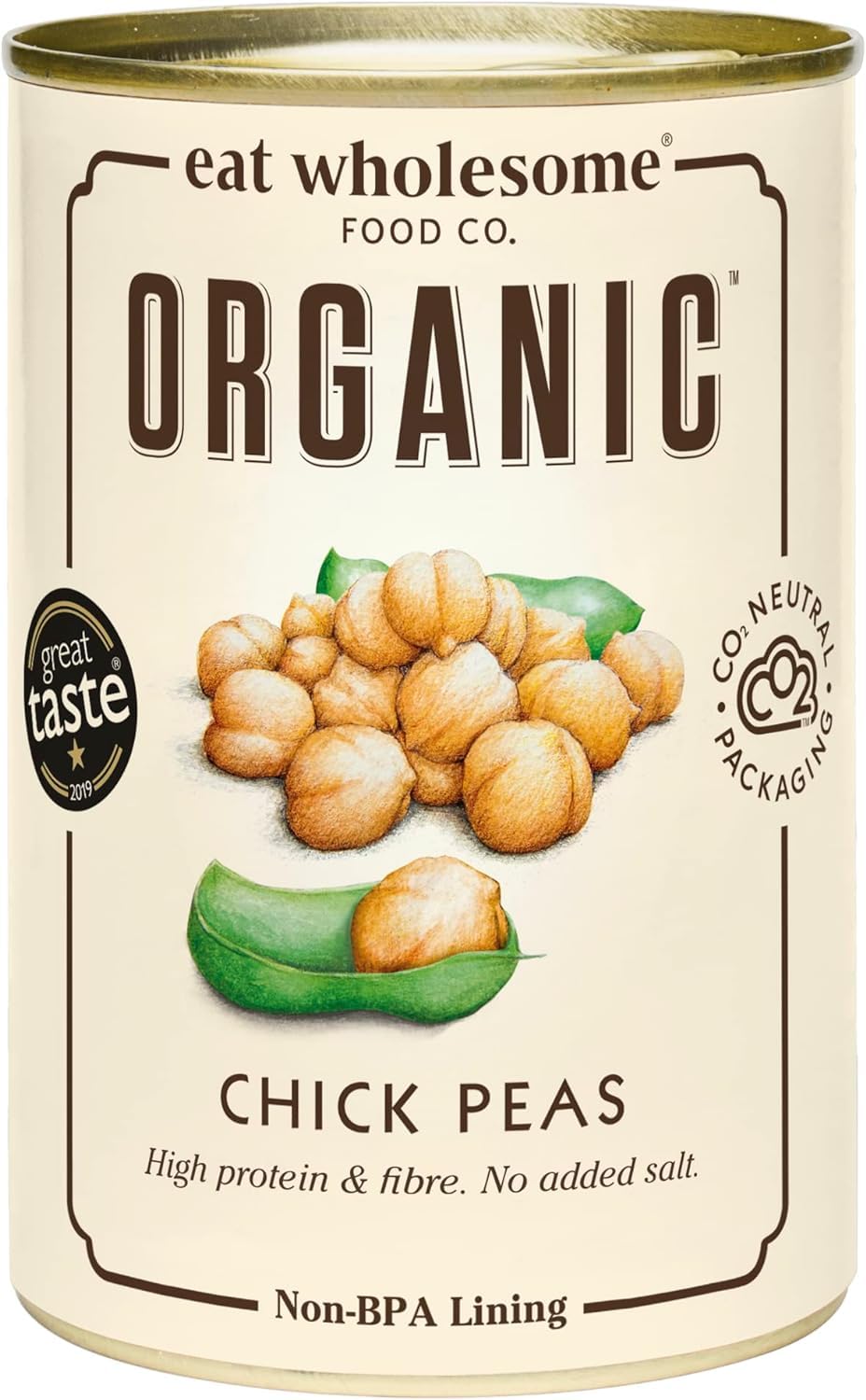 Eat Wholesome Organic Chick Peas – 400g Bulk Pack of 12 Cans