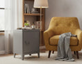 Homybec Small Metal Cabinet – 2-Tier Industrial Nightstand, Grey