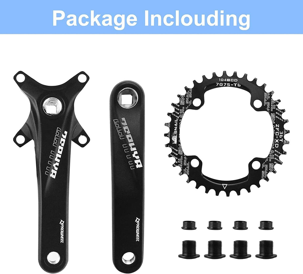 Splumzer MTB Road Bike Crankset - 170mm Aluminum Alloy 104 BCD Narrow Wide