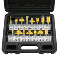 15-Piece Carbide Router Bit Set | 1/4 Inch Shank Woodworking