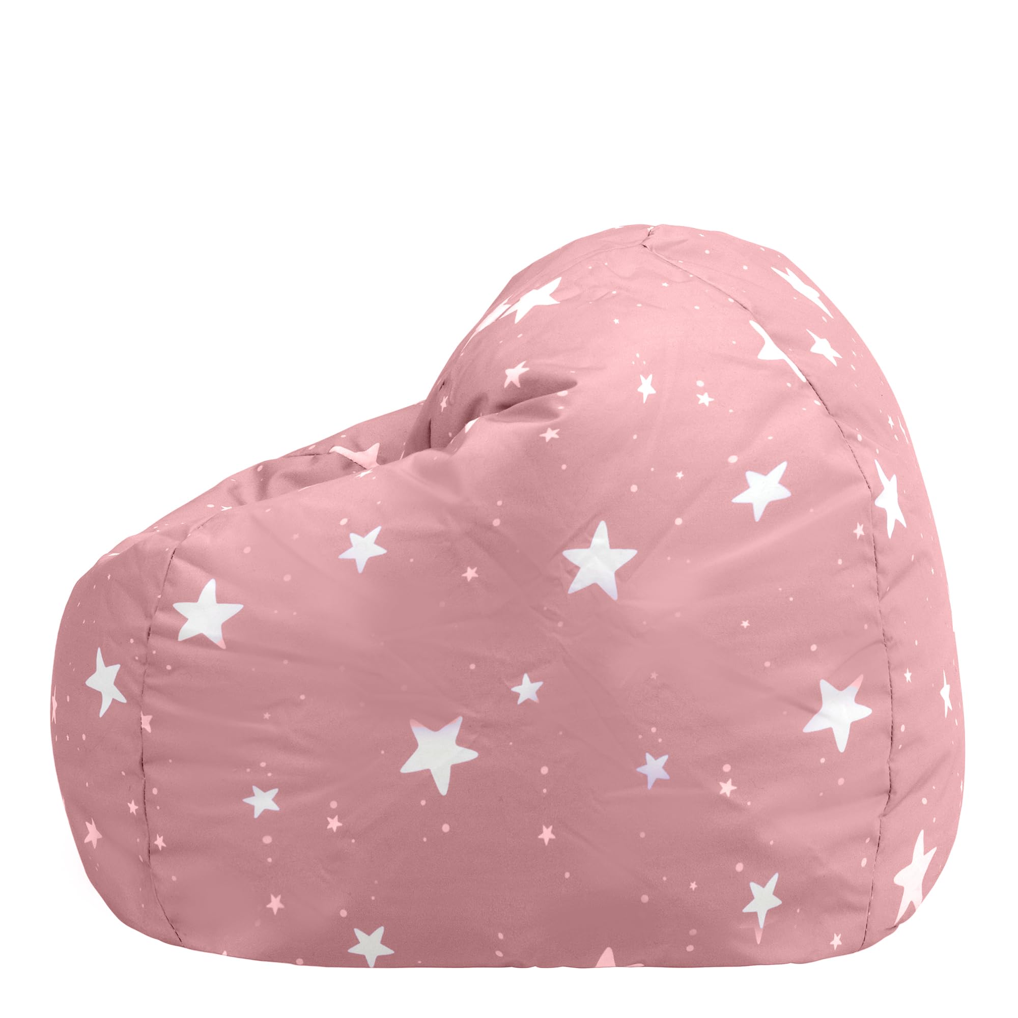 Icon Star Print Kids Bean Bag Chair | Pink Water-Resistant Toddler Seat