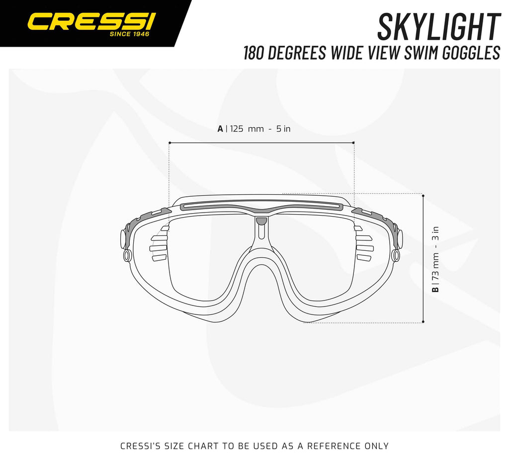 Cressi Skylight Swimming Goggles – Mirrored Lens Anti-Fog Silicone