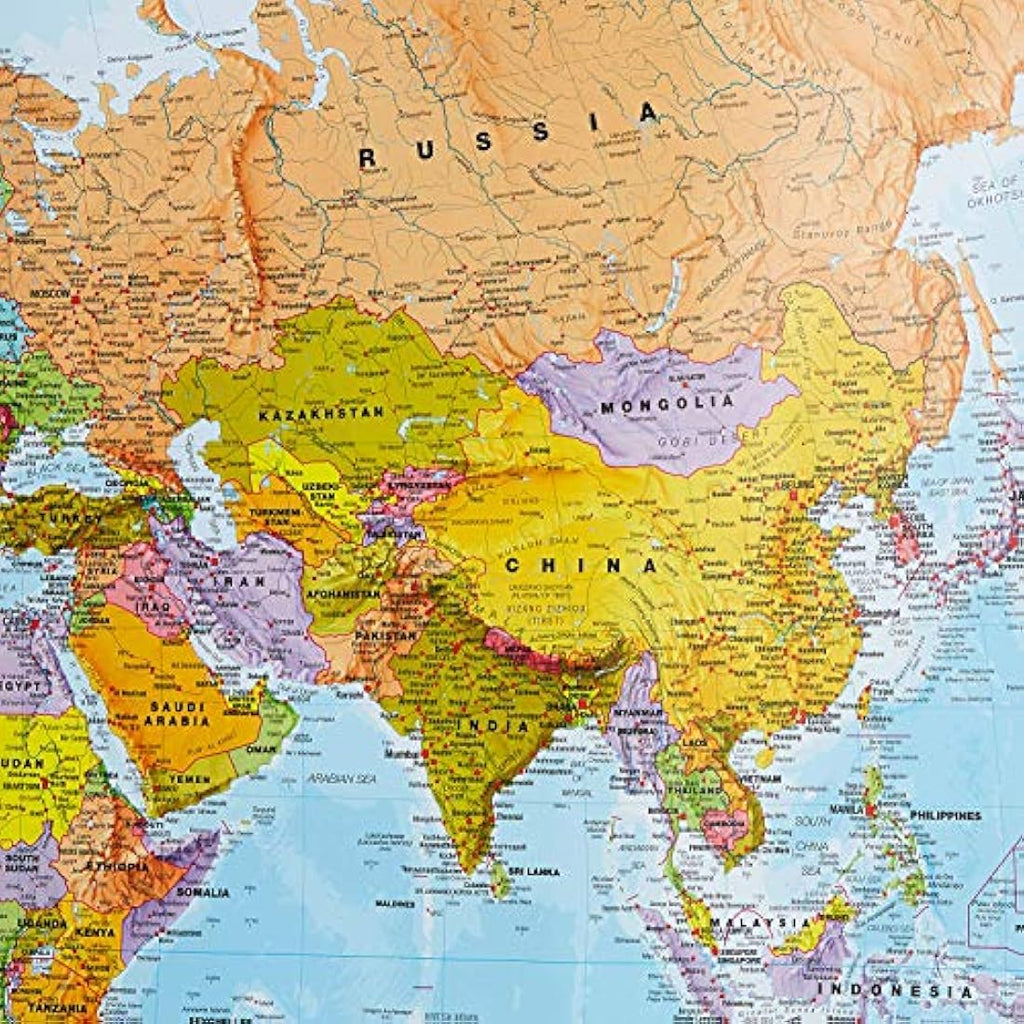 Maps International 2025 World Wall Map | Laminated Political Poster
