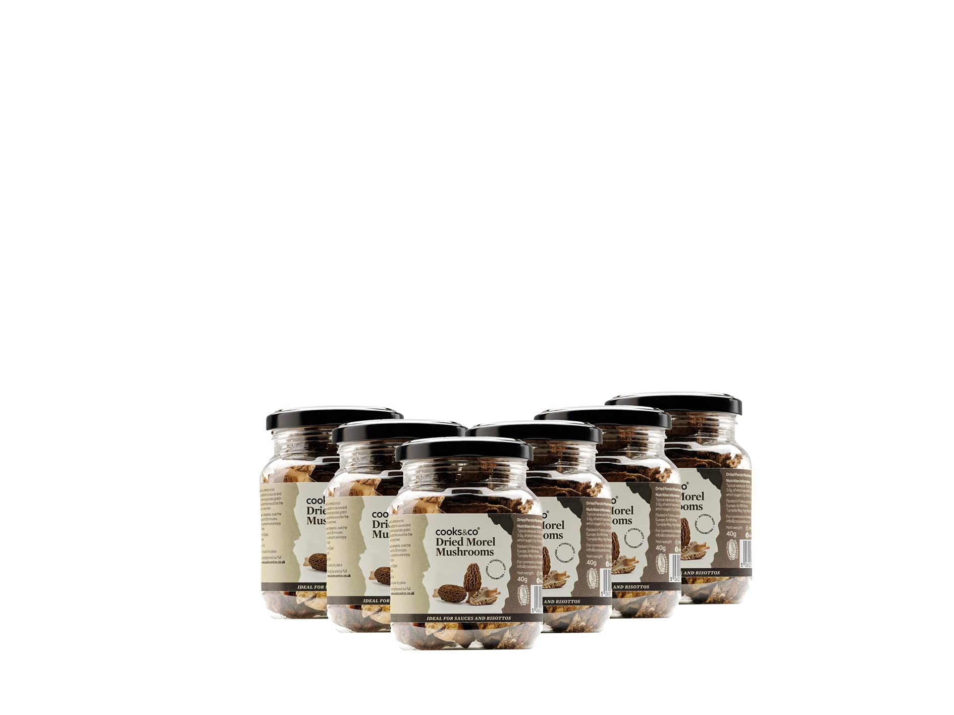 Cooks & Co Dried Morel Mushrooms - Gourmet Fine Ingredients - 6 x 30g