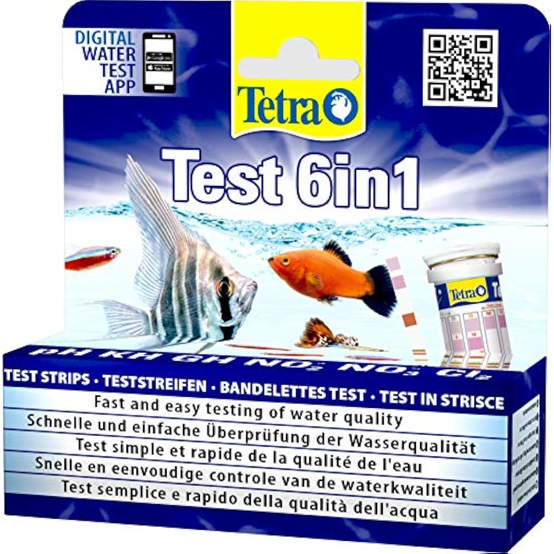 Tetra 6-in-1 Aquarium Test Strips for Water Quality - 25 Count Pack
