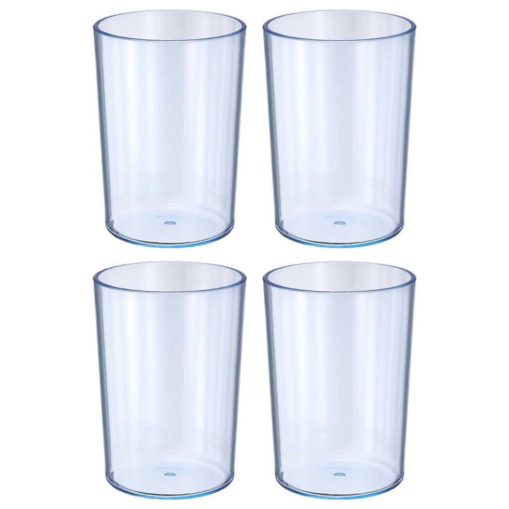 sourcing map 4Pcs Bathroom Tumbler, 350ml 11.83 Oz Toothbrush Cups Unbreakable Solid Color Plastic Mouthwash Cup Stackable Reusable Tumbler for