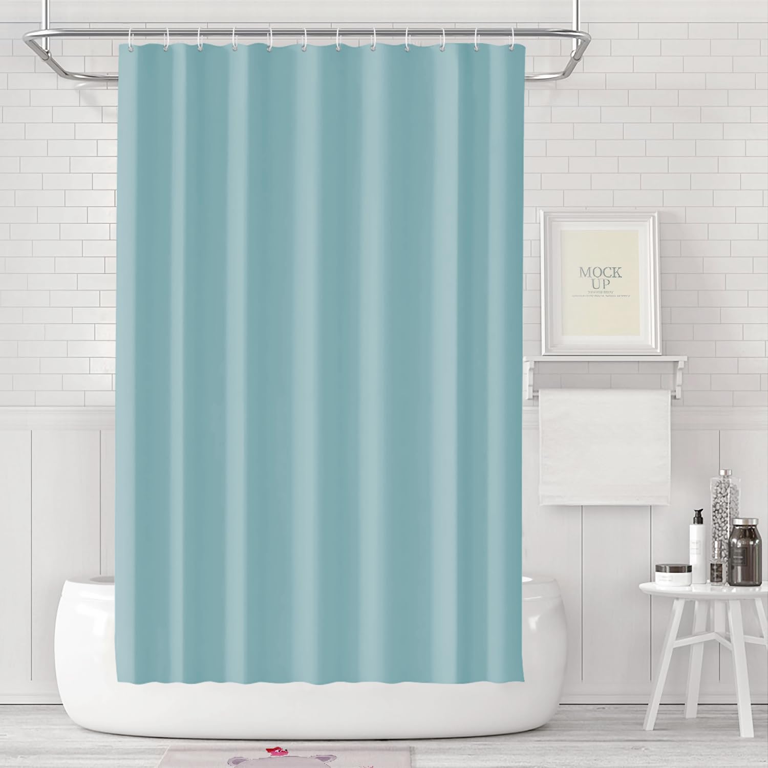 LUKDUNG Anti-Mould Shower Curtain | 180x180cm Waterproof PEVA Plastic