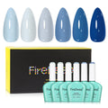Firedeep Hema Free Gel Polish Set - 6 Colors Navy Blue & Nude Kit