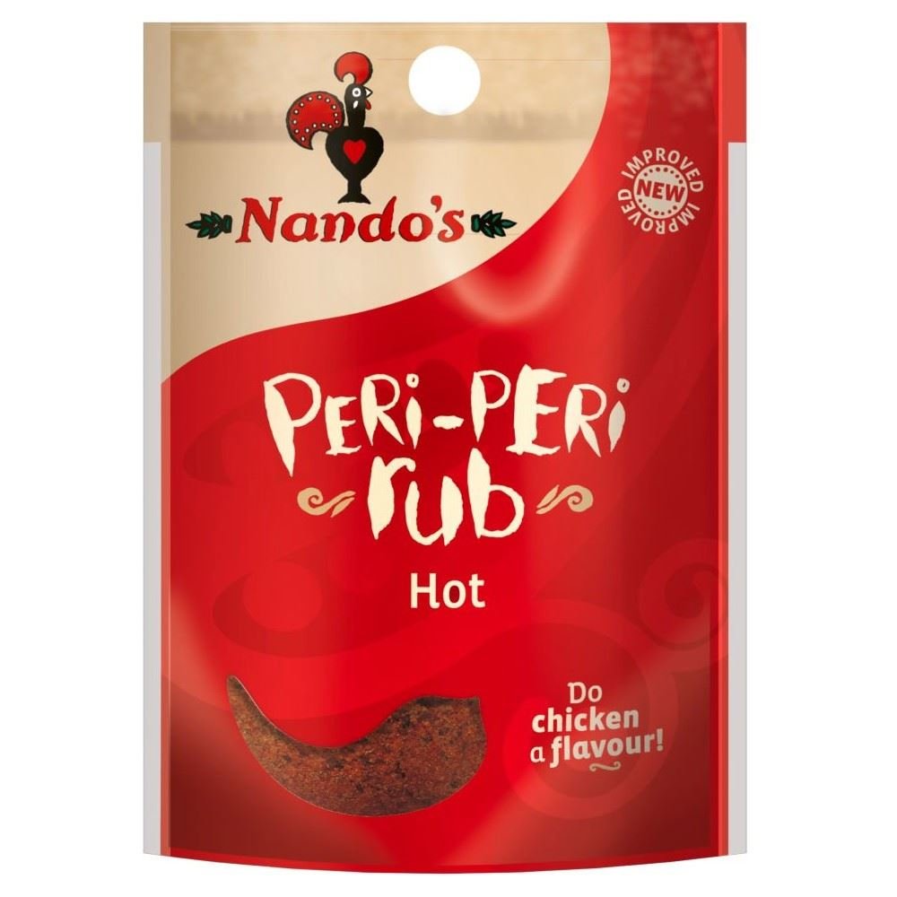 Nando's Hot Peri Peri Seasoning Rub - Spicy Chilli Spice (Pack of 6)