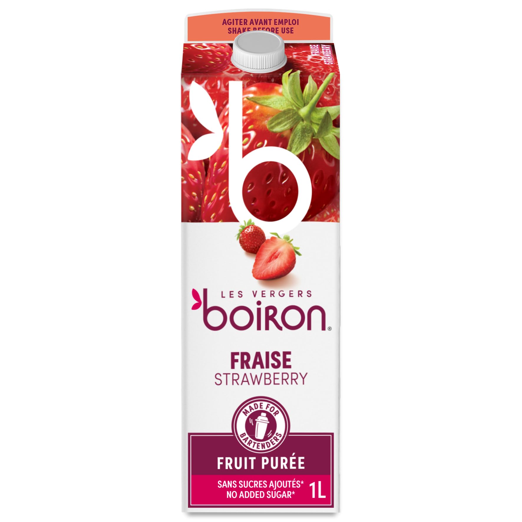 Boiron Strawberry Fruit Puree – No Added Sugar – 1kg Gourmet Mix