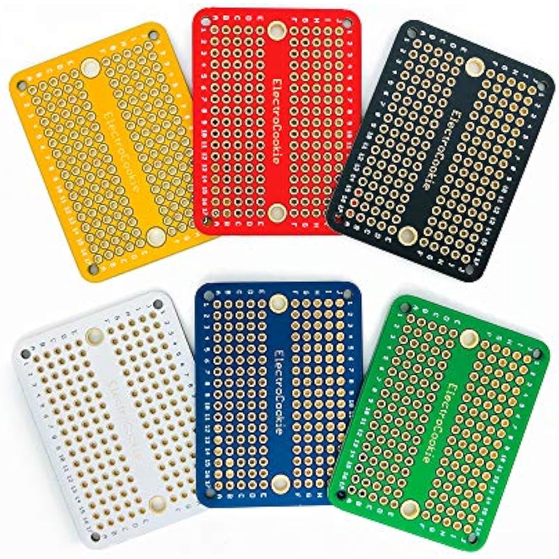 ElectroCookie Mini PCB Prototype Board – Gold-Plated Solderable 6 Pack