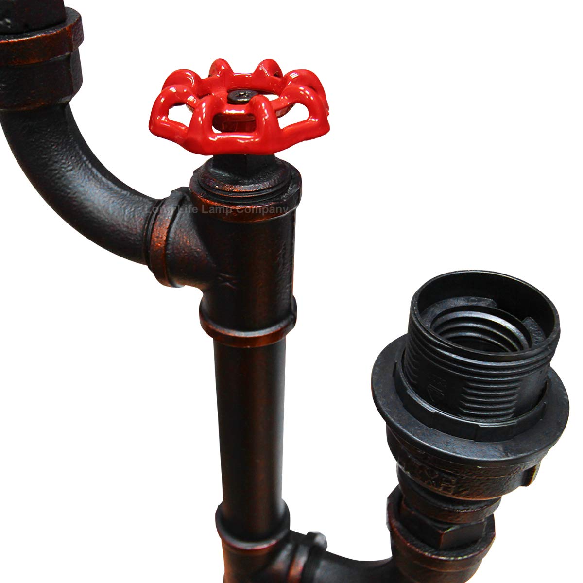 Jolof Store Industrial Water Pipe Table Lamp – Vintage Cast Iron Desk Light