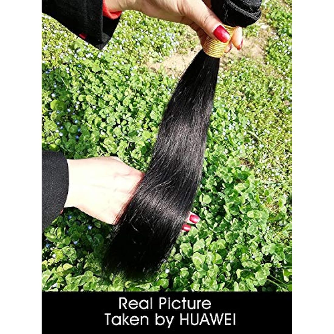 Romface 12A Brazilian Straight Human Hair Bundles | Natural Black 300g