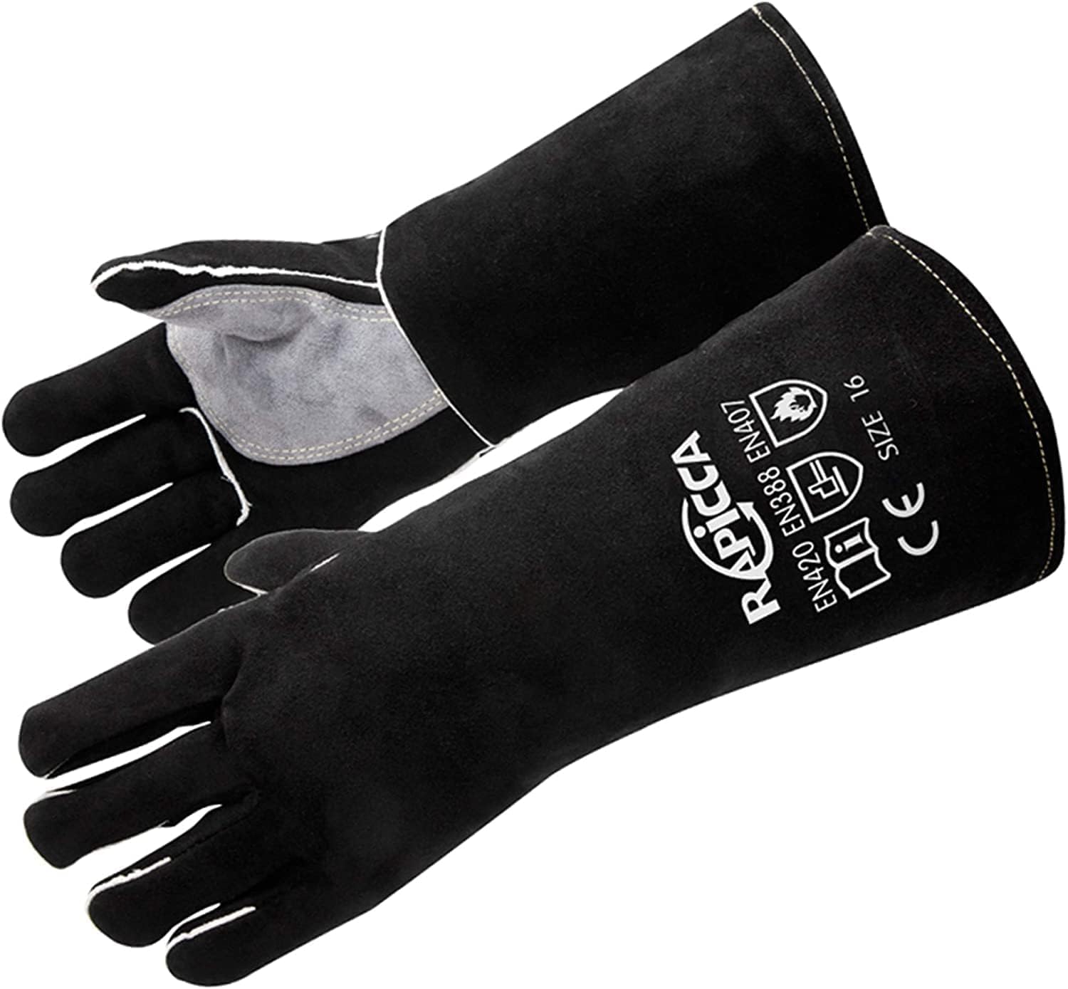 RAPICCA 14IN Welding Gloves | Heat Resistant Leather for Mig & Stick