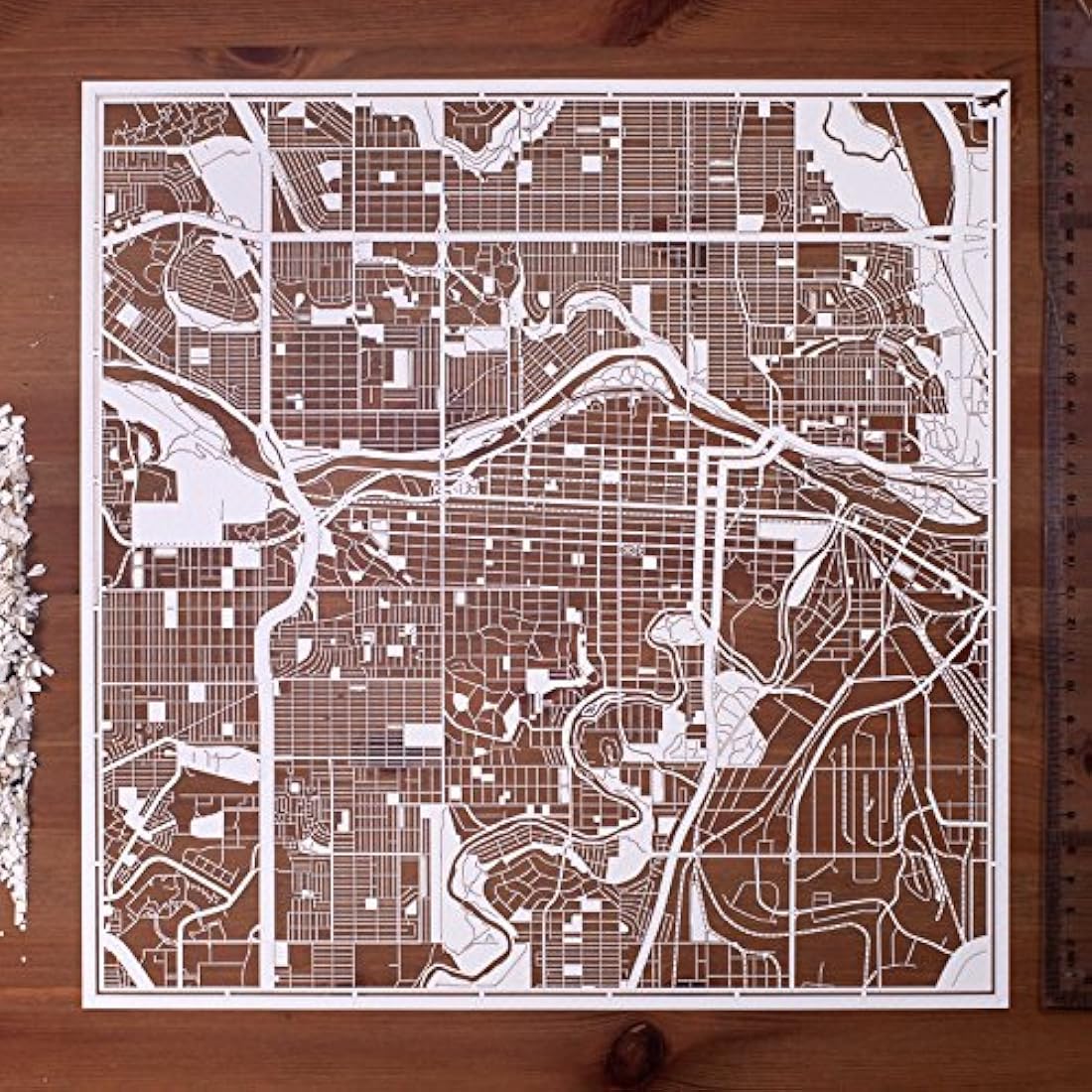 Calgary Paper Cut City Map -  Minimalist Wall Art 30x30cm