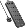 Jolof Store 8-Way Power Strip | 1800J Surge Protector with 4 USB Ports