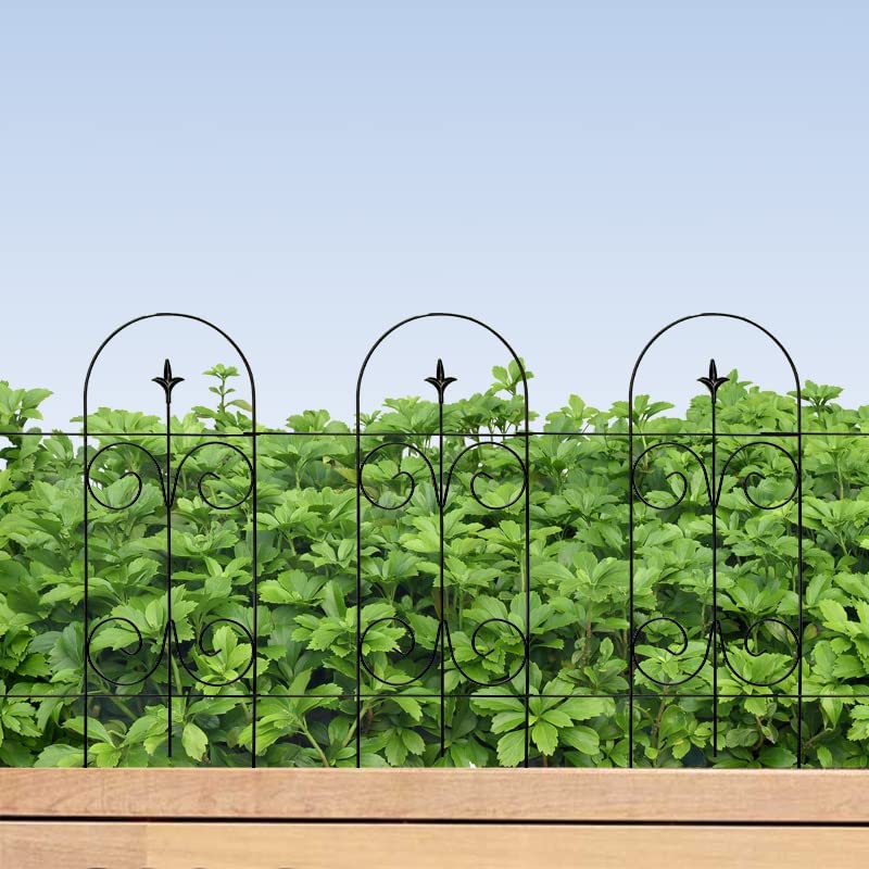 Thealyn Rustproof Wrought Iron Garden Fence – 82cm x 6.1m Animal Barrier