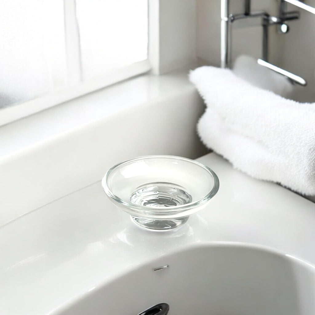YOSSEE Glass Soap Dish – Replacement Soap Dish - Thick Clear Glass