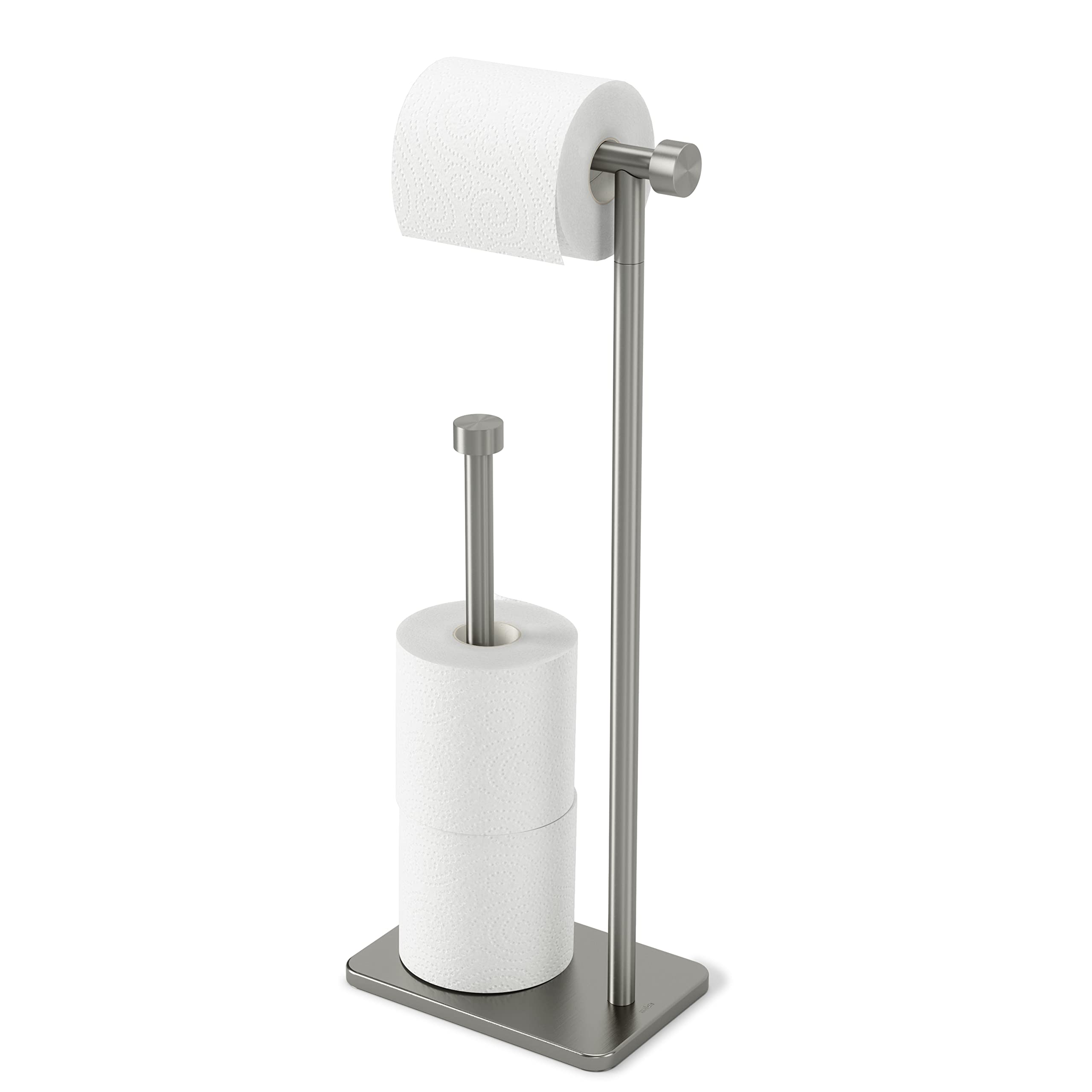 Umbra Cappa Freestanding Metal Toilet Paper Holder & Reserve - Nickel