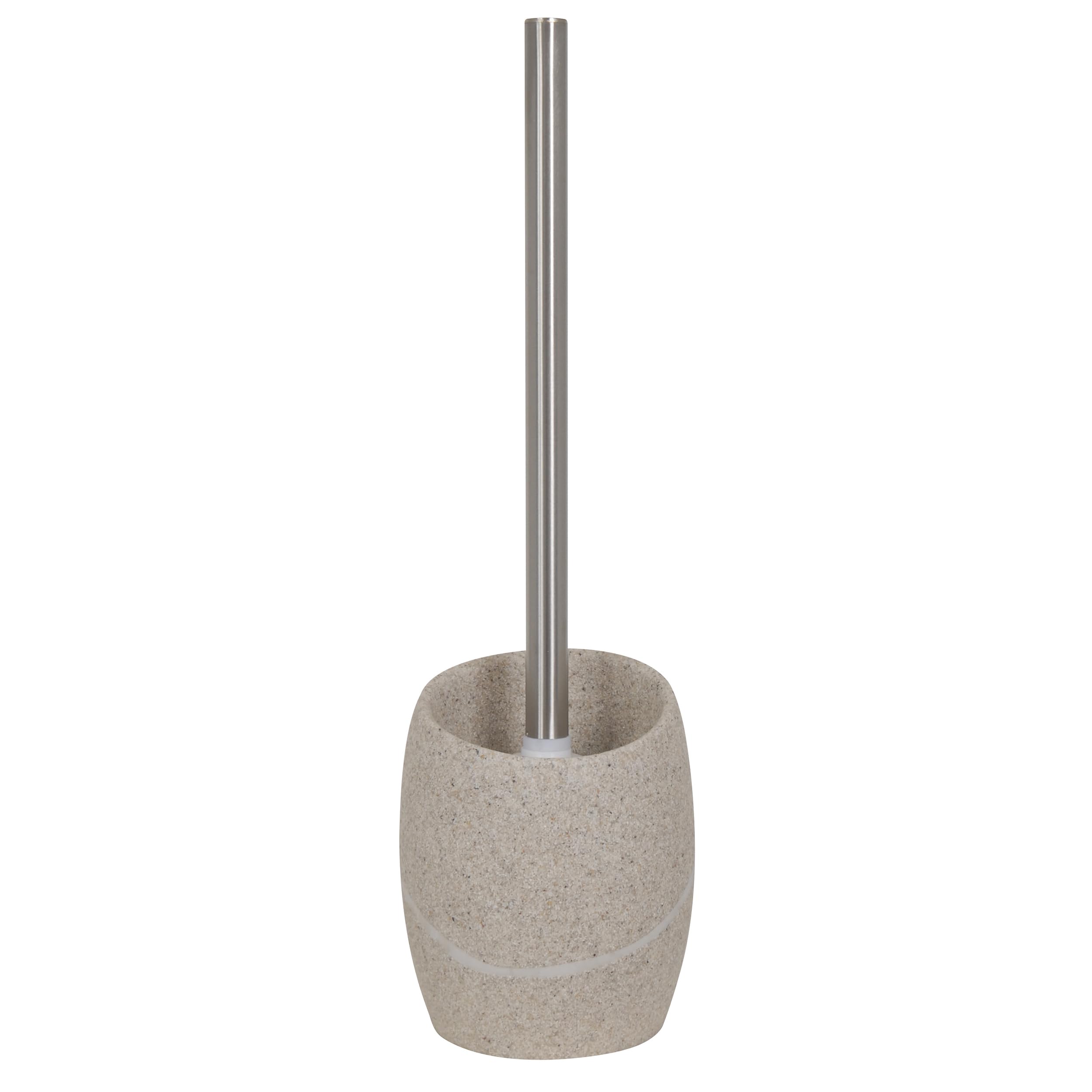 MSV Malua Toilet Brush – Modern Beige Polyresin & Stainless Steel