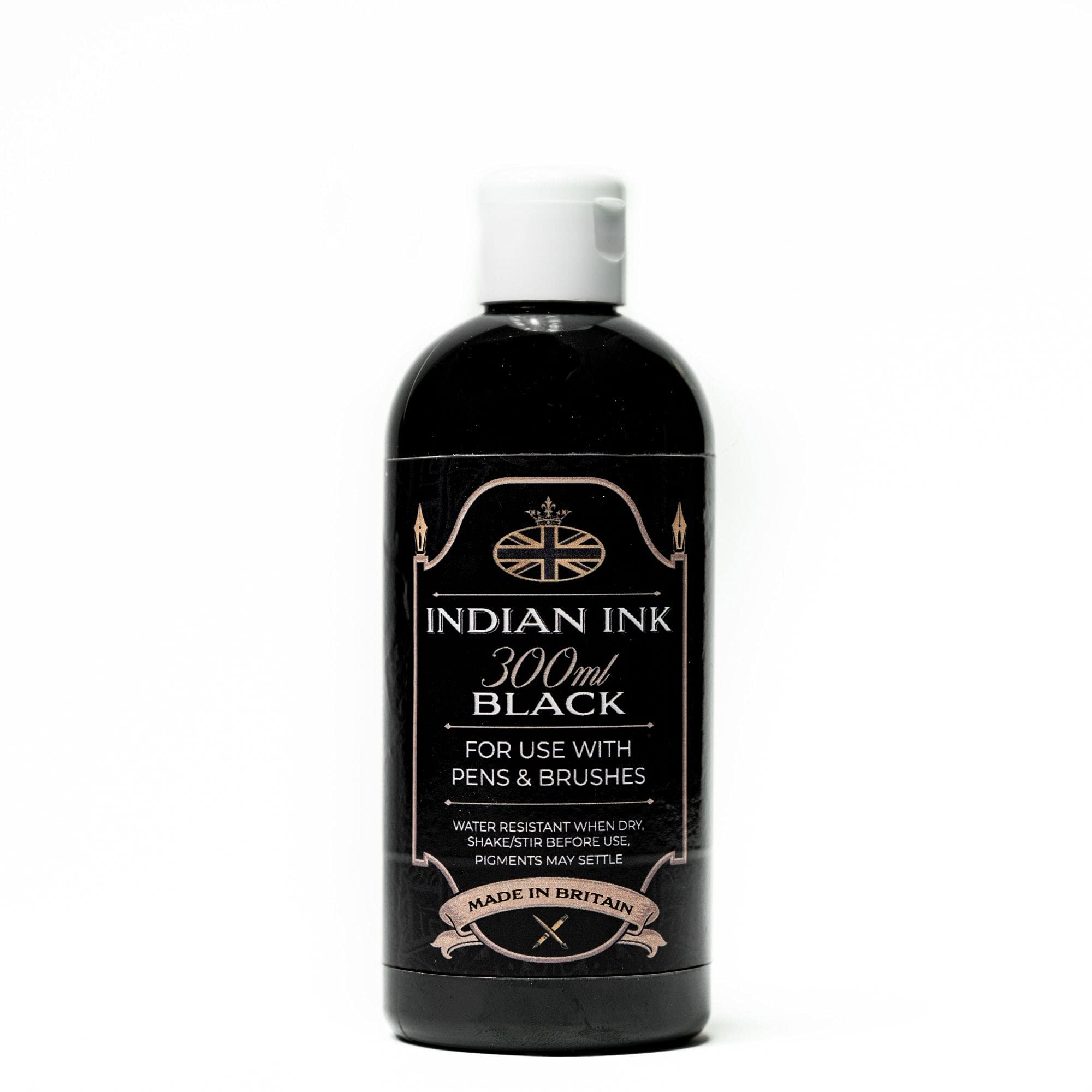 Graff-City Black Indian Ink - 300ml Water Based Drawing Ink Bottle