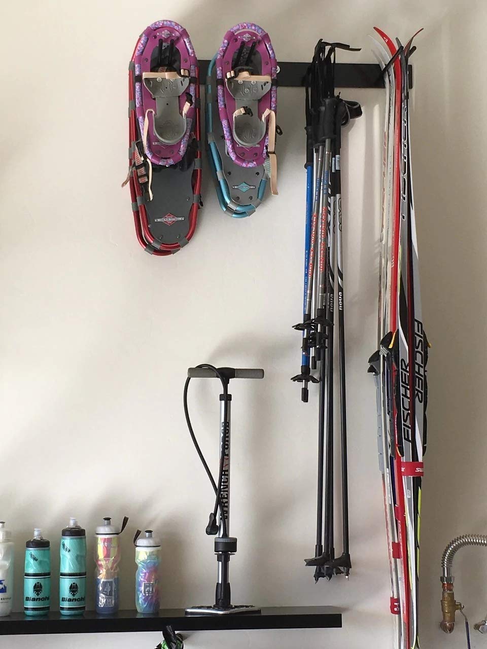 StoreYourBoard Heavy Duty Steel Ski Wall Rack - Holds 8 Pairs