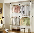 House of Home Heavy Duty Double Telescopic Clothes Rail - Adjustable Rack