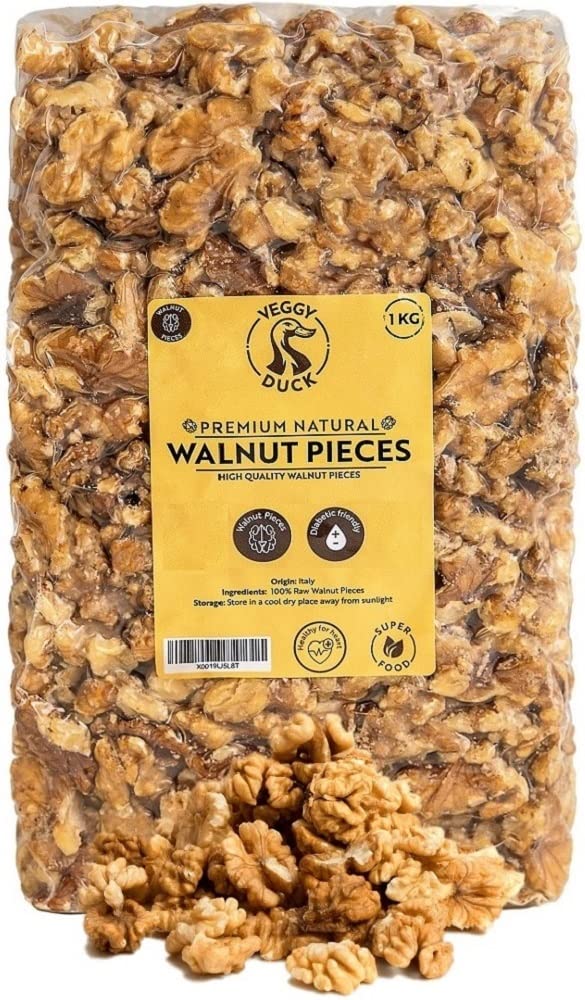 Veggy Duck Italian Raw Walnut Pieces – 1kg Premium GMO-Free Walnuts