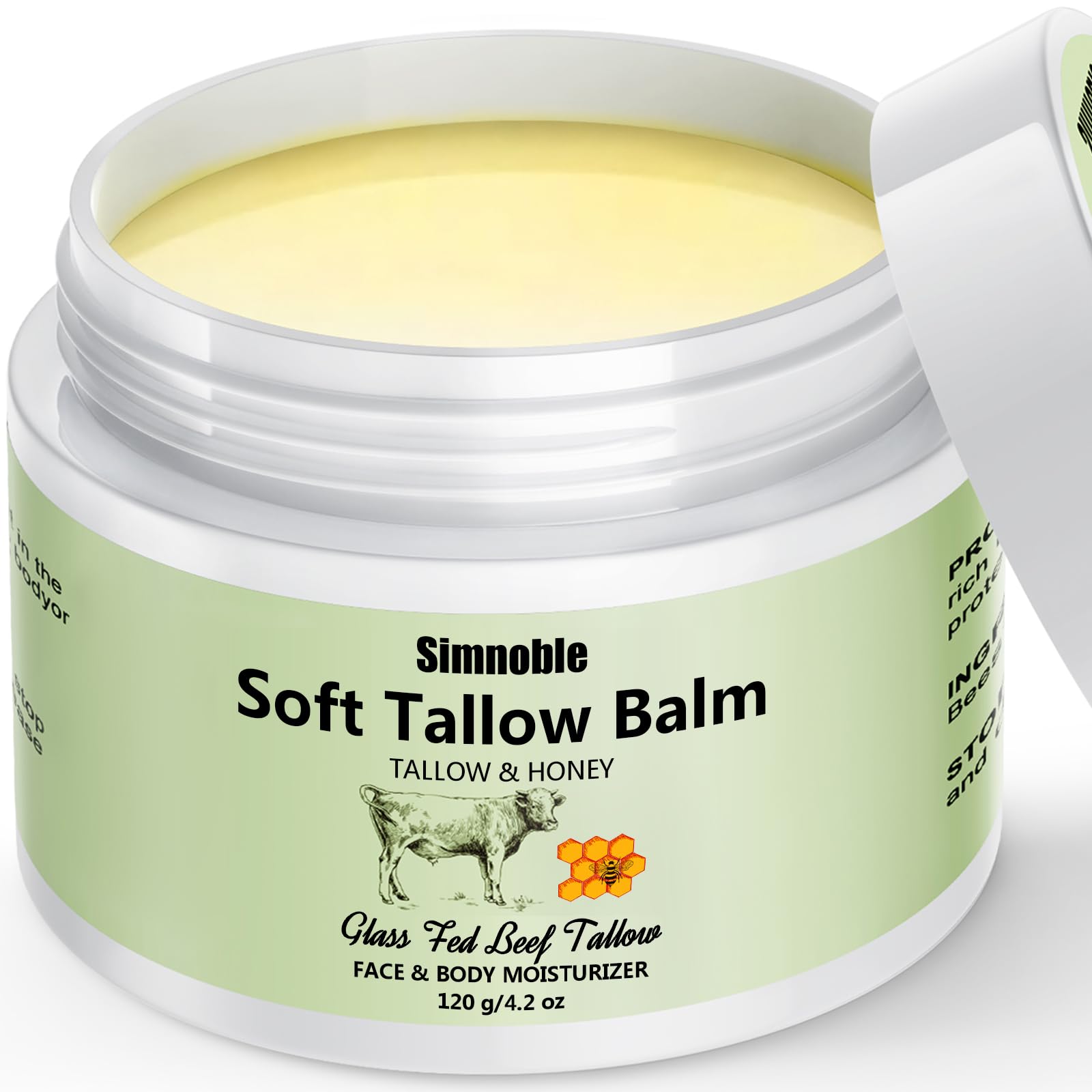Grass-Fed Beef Tallow and Honey Balm Face Moisturizer | 120g