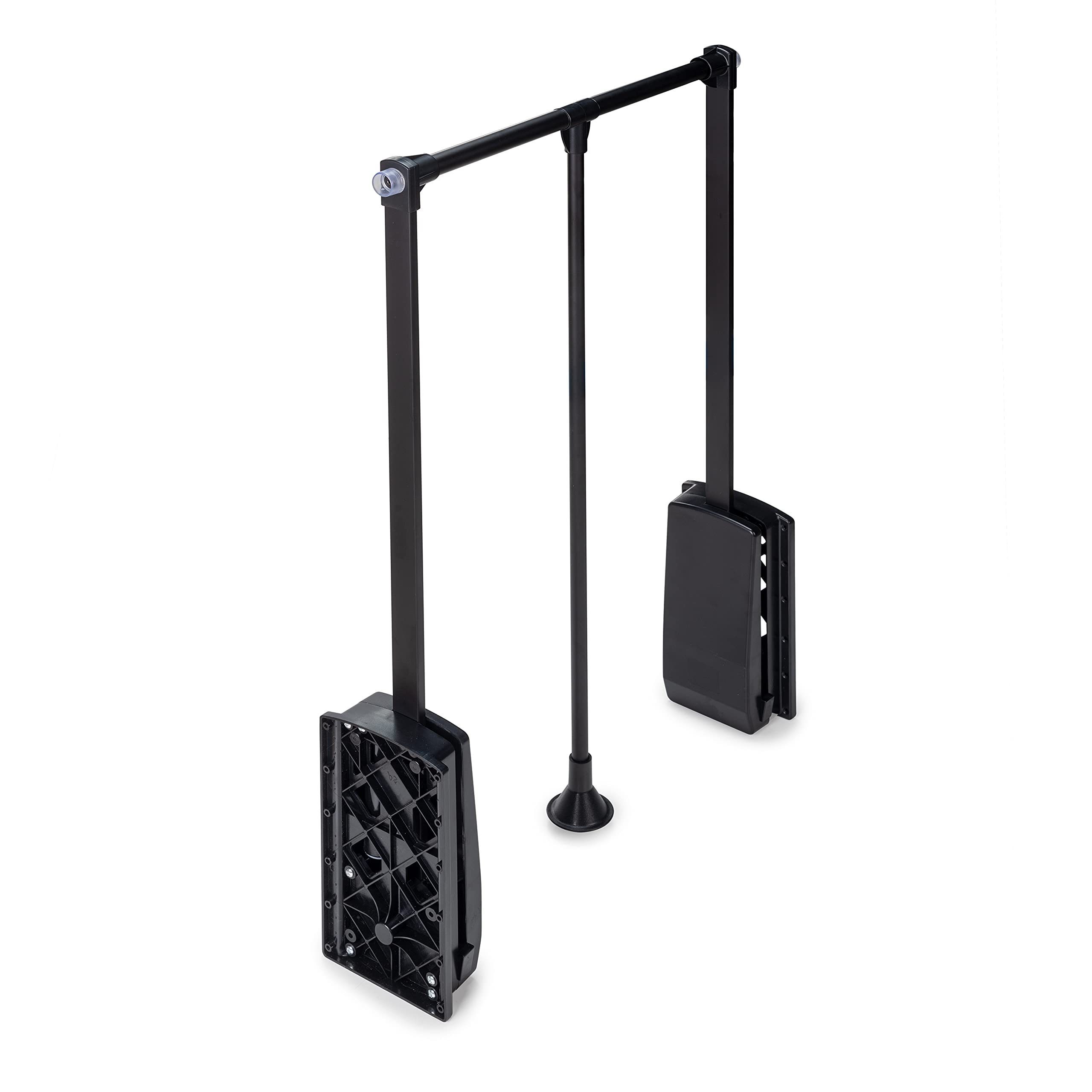 Emuca Pull Down Wardrobe Rail Lift - Adjustable 23.6-32.6" - Black