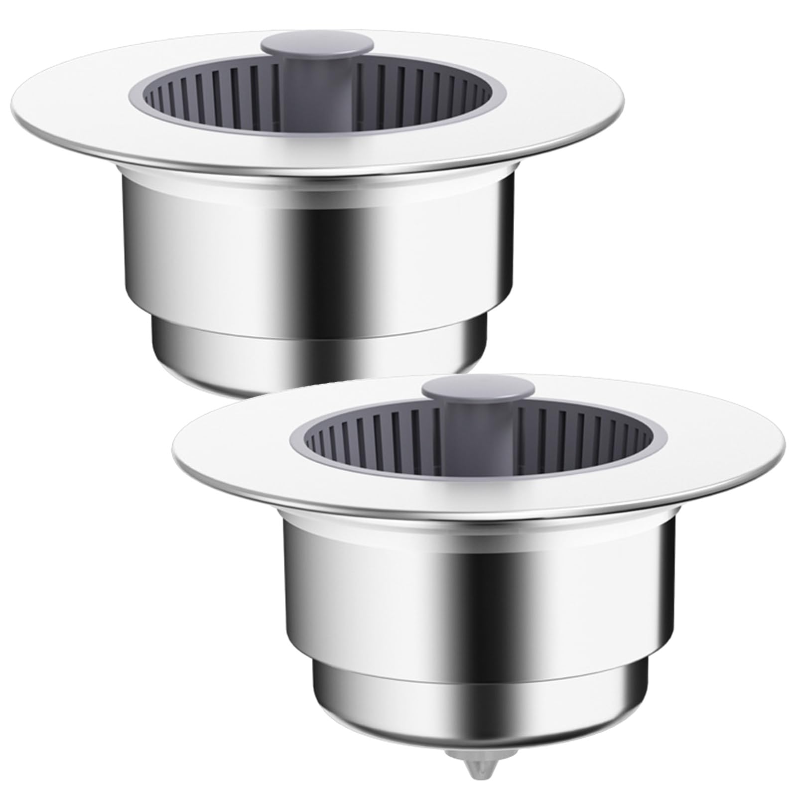 3-in-1 Kitchen Sink Strainer & Stopper – 2 Pack Stainless Steel