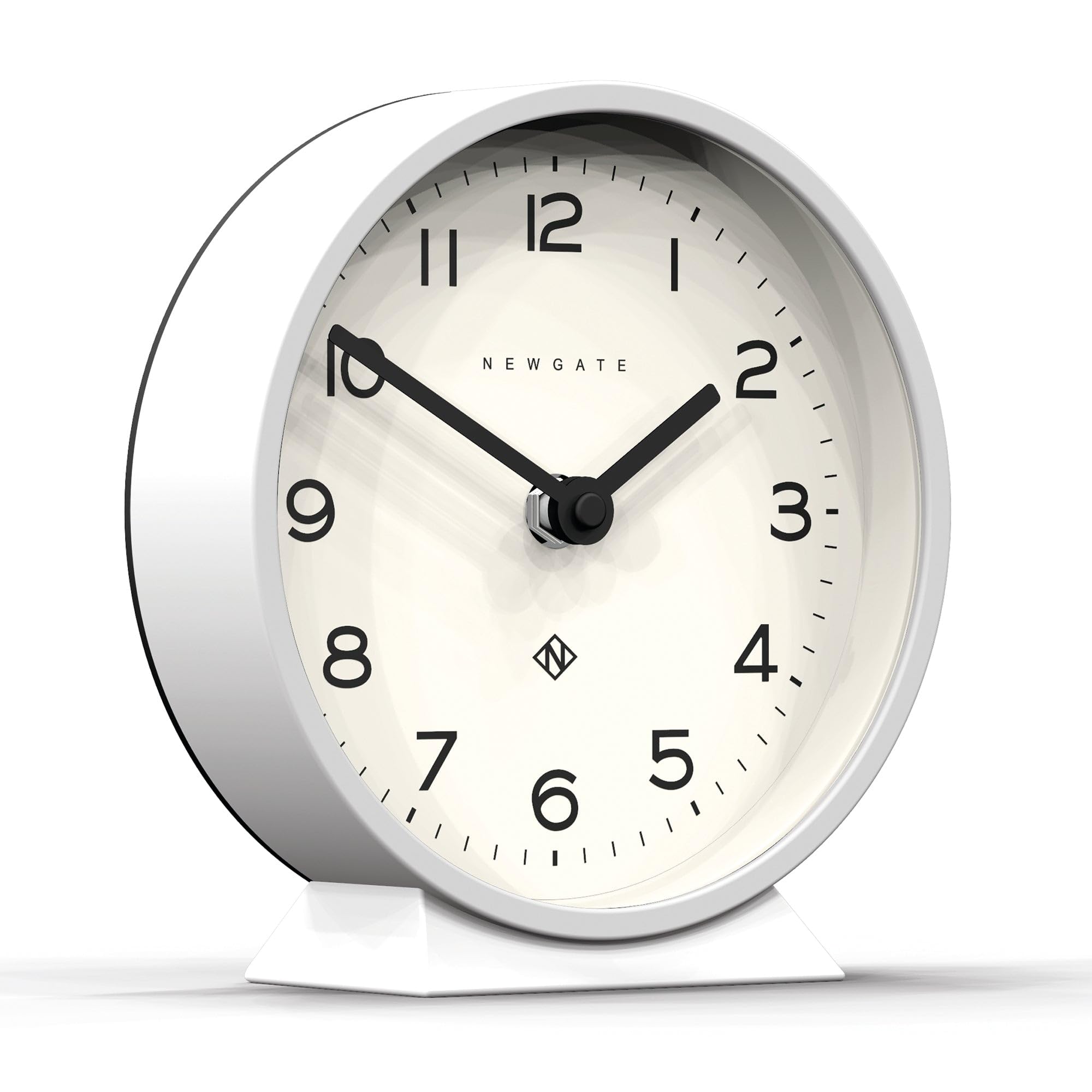 Newgate M Mantel Silent Sweep Clock | Modern Minimalist - Polar White