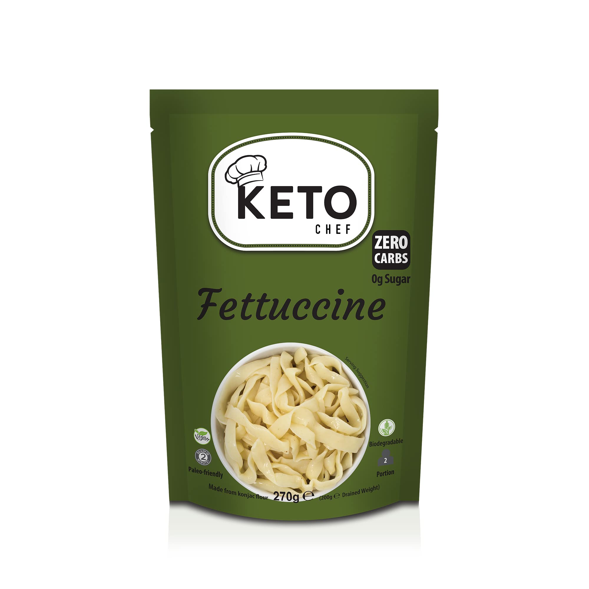 Keto Chef Konjac Fettuccine – Low Calorie Shirataki Pasta (6 Pack)