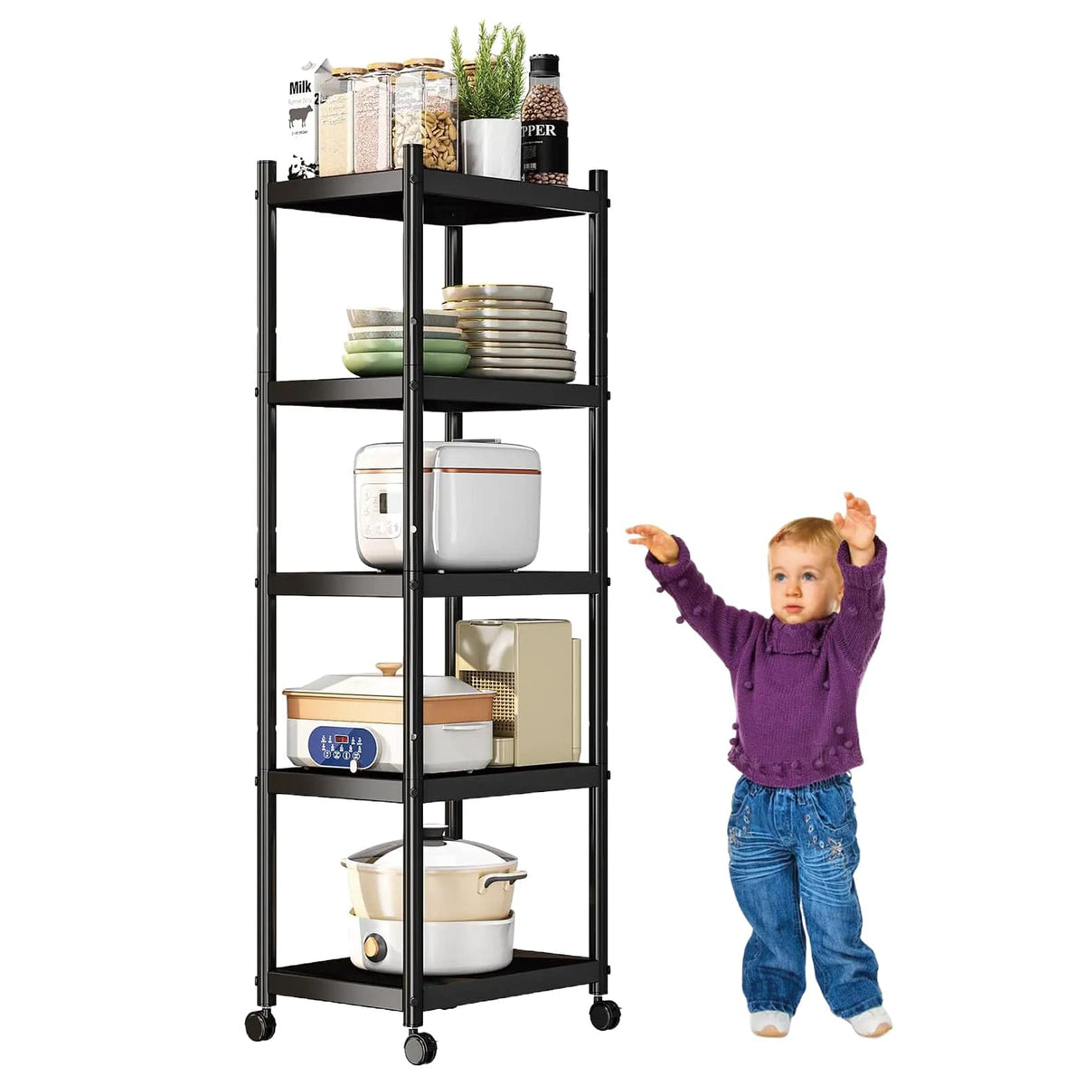 DYUEE Shelving Unit, 5 Tier Standing Heavy Duty Metal Shelving Unit Rack - image 1
