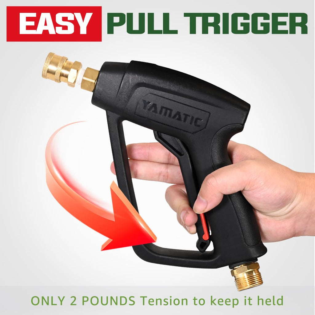 YAMATIC High Pressure Washer Short Gun | 4000 PSI with 5 Spray Nozzle Tips