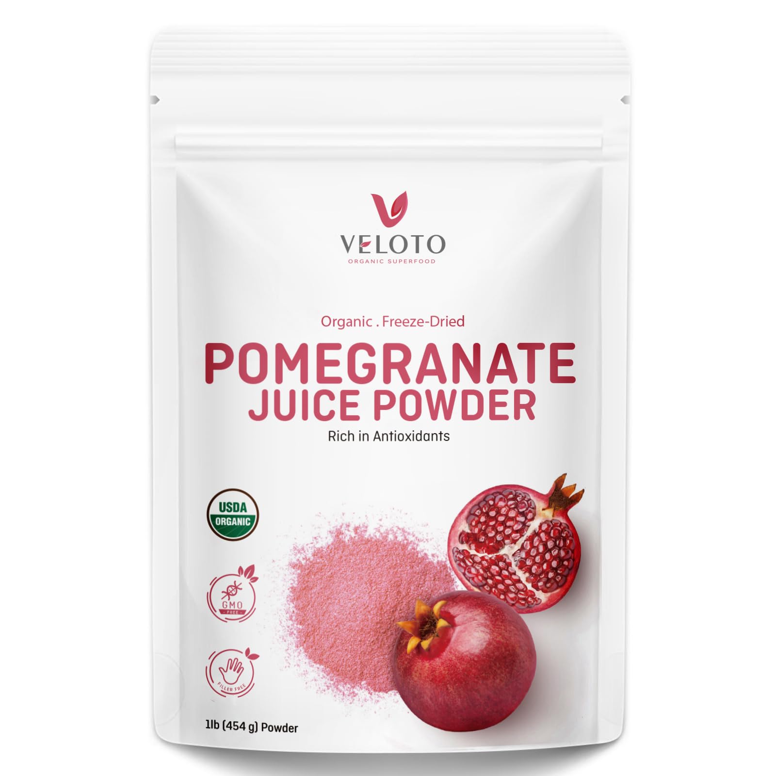 Organic Pomegranate Juice Powder – Freeze-Dried & Vegan – 454g