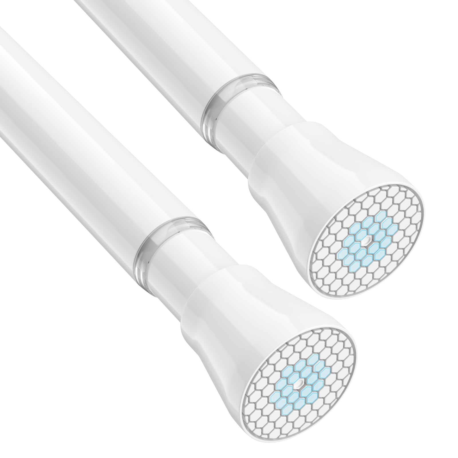 Zipglo White Tension Shower Curtain Rods | 75-162cm Extendable 2-Pack