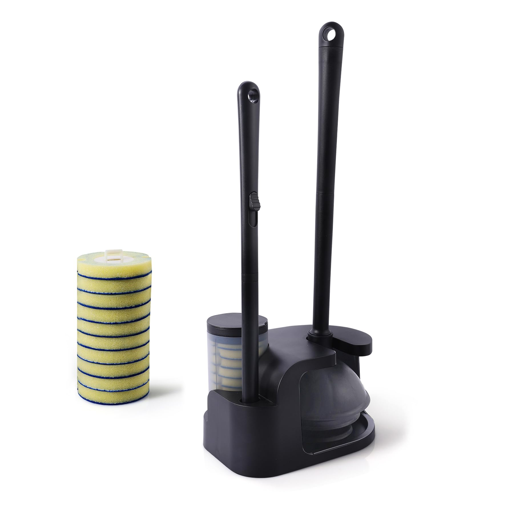 Eyliden Toilet Brush and Plunger Combo | 10 Disposable Refills & Caddy