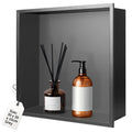 DBREAKS Stainless Steel Shower Niche - 30x30x10cm Grey Wall Recess