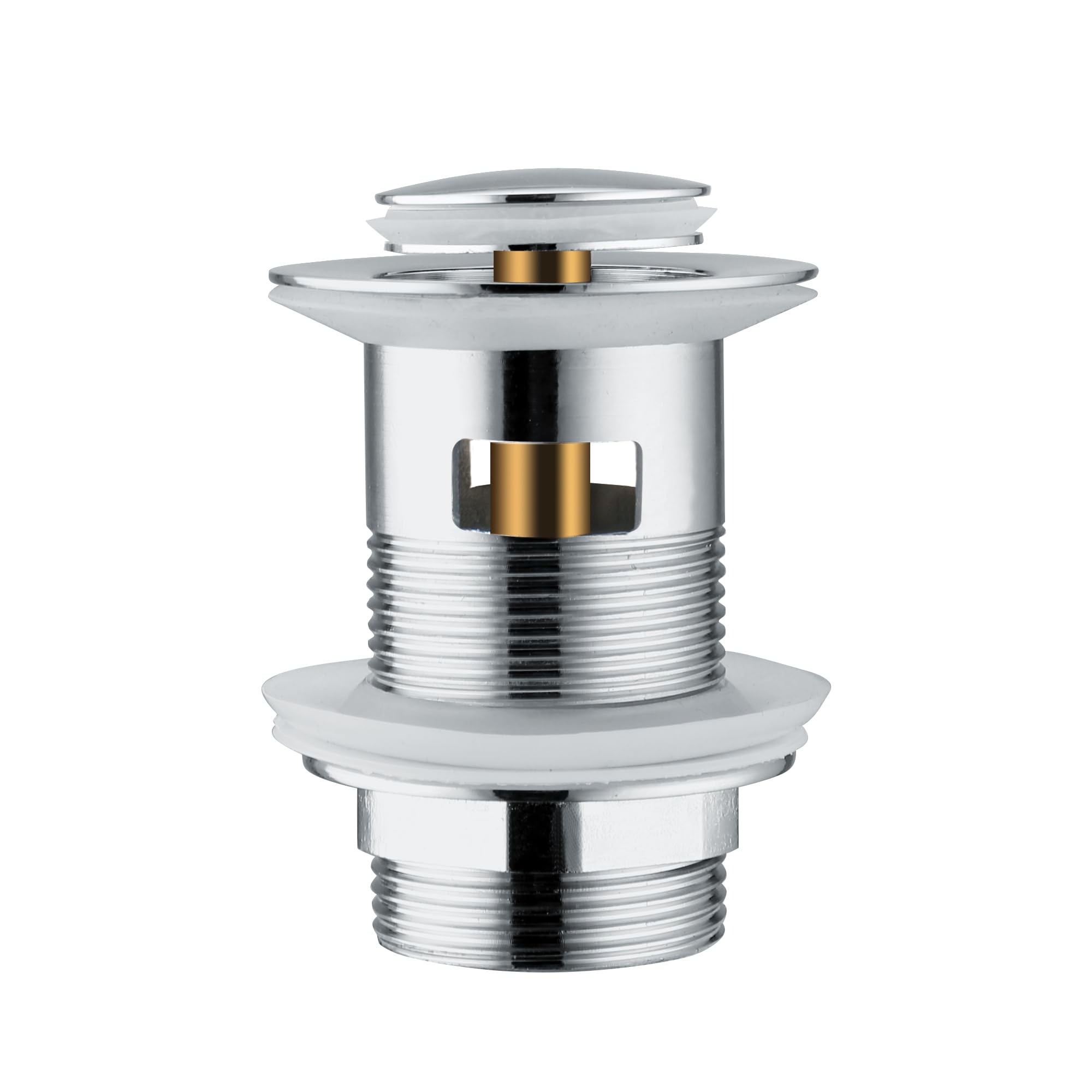Slotted Pop Up Basin Waste | Chrome Brass Bathroom Sink Drain