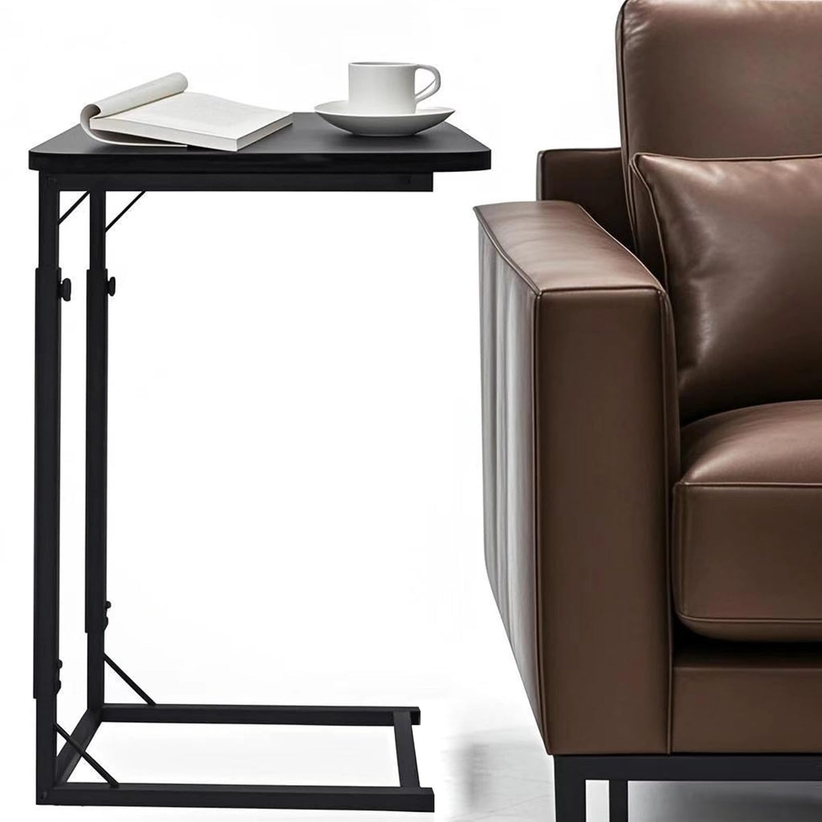 OFIDELITY Side Table, Height Adjustable C Table, End Table for Sofa, Couch & Bedside, Small Coffee Table with Metal Frame for Living Room & Bedroom - image 5