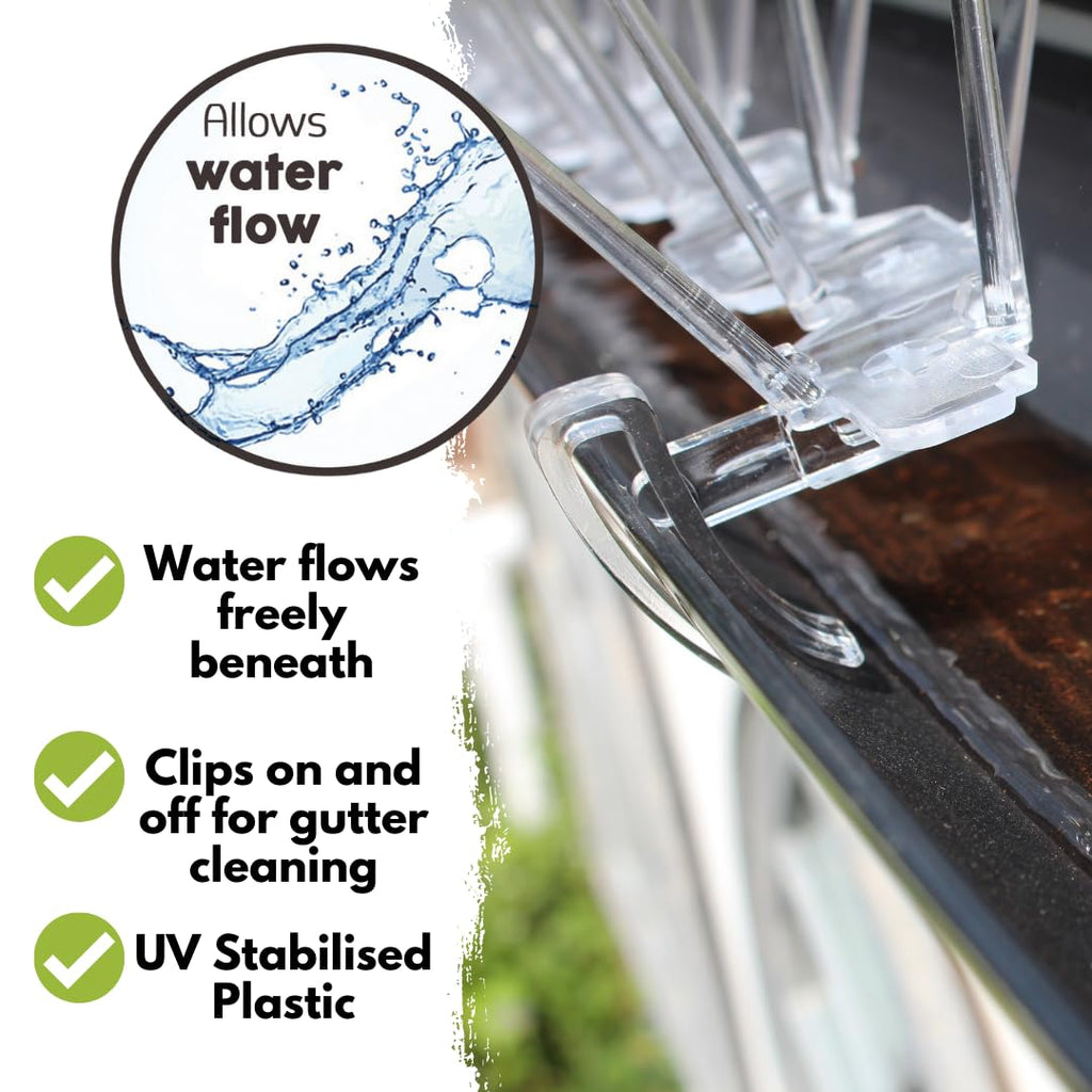 Defender Gutter Bird Spikes - 9m Pack for Pigeons & Seagulls - Jolof Store