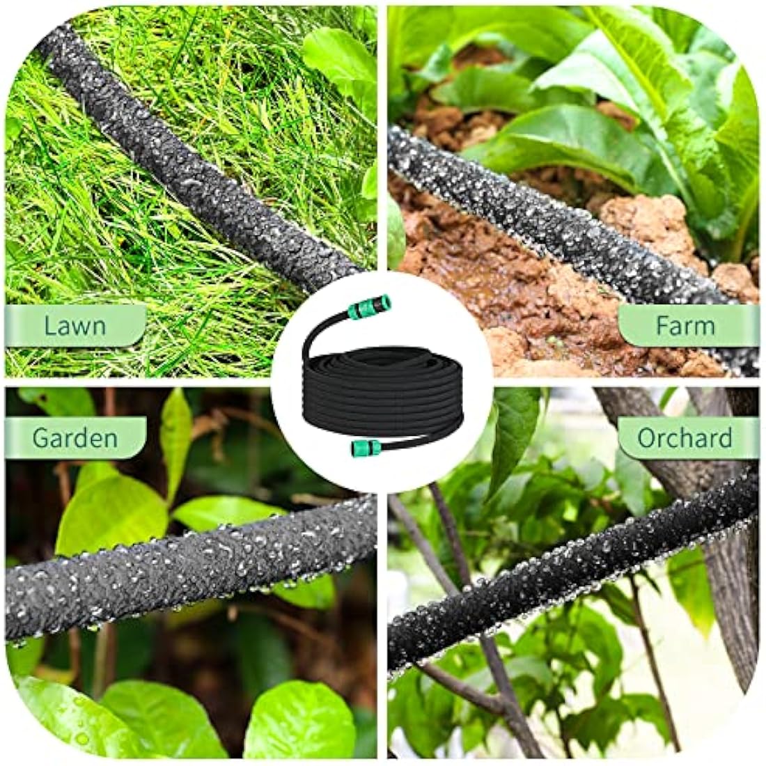 50M Drip Soaker Hose Set | 1/2 Inch Porous Garden Pipe