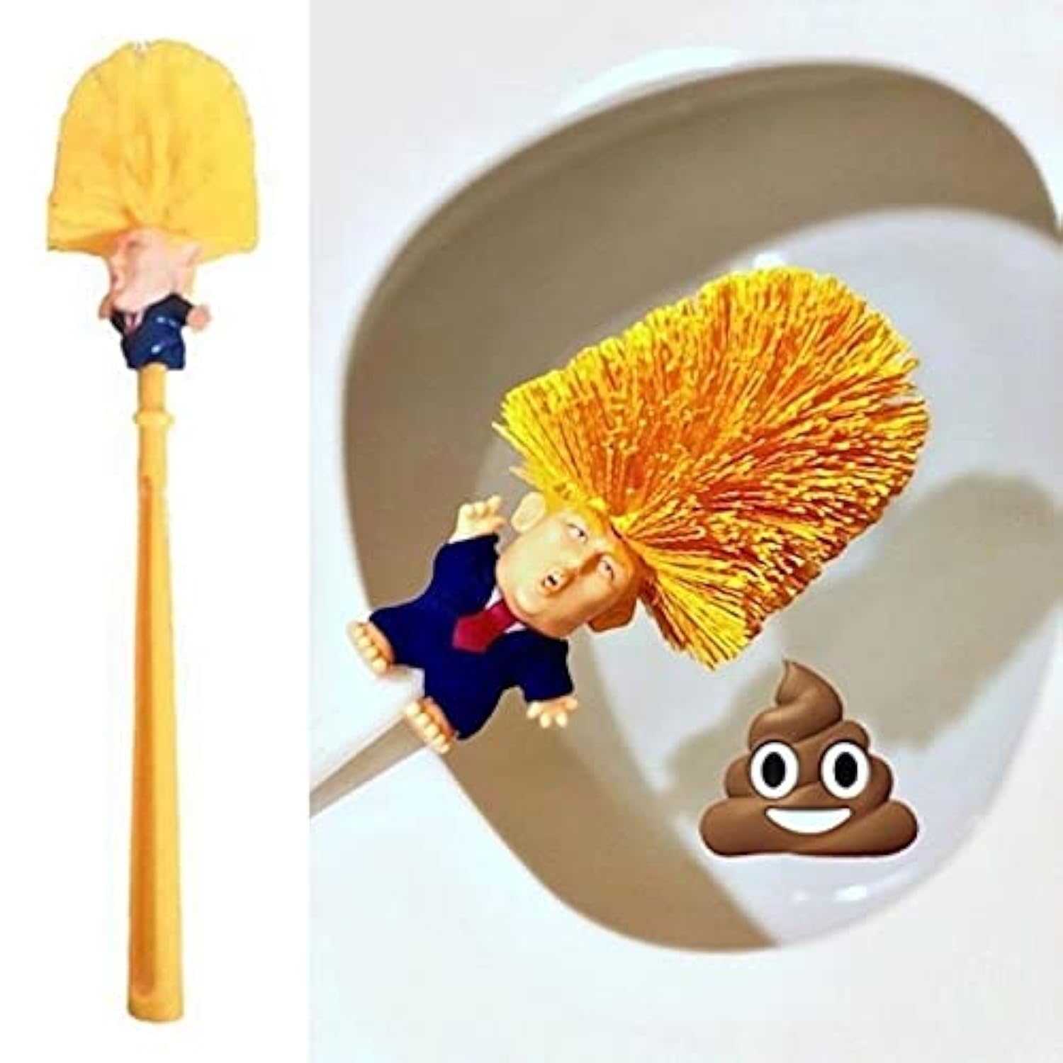 Uadme Donald Trump Novelty Toilet Brush – Funny Gag Gift Cleaning Tool