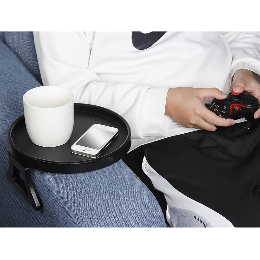 Sofa Arm Table Clip-On Tray for Drinks, Remote & Phone Holder - image 3