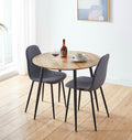 Hallowood Cullompton 2 Seater Dining Set – Brown Oak & Grey Fabric