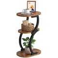 HOOBRO 3-Tier Side Table, Small Table with Storage Shelf, Oval Sofa Table for Small Space, Slim Bedside Table Round Corner Table for Living Room - image 1