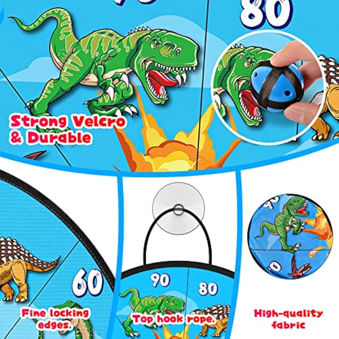 26" Double-Sided Kids Dart Board Set with 12 Velcro Balls